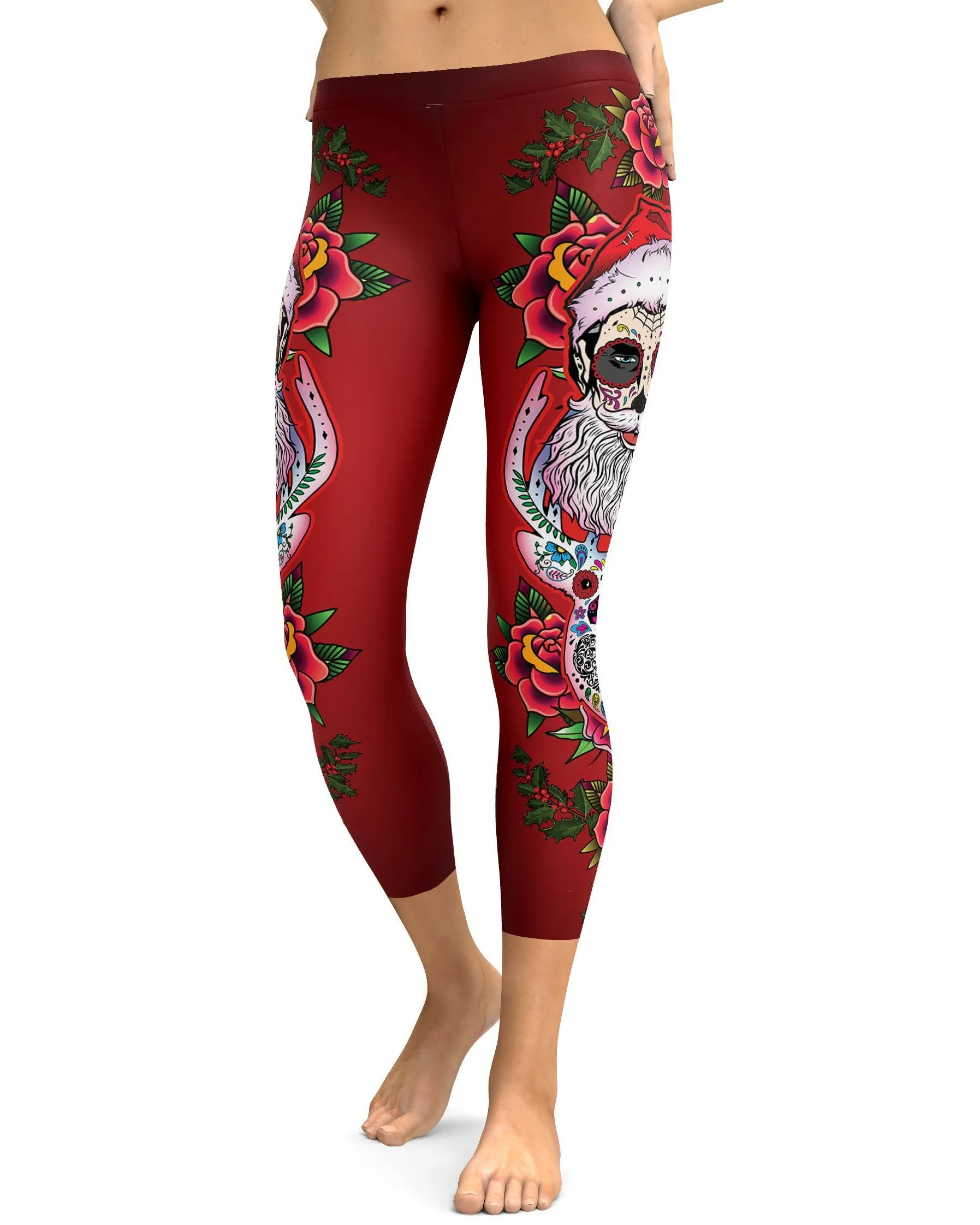 Santa & Rudolph Sugar Skull Capris