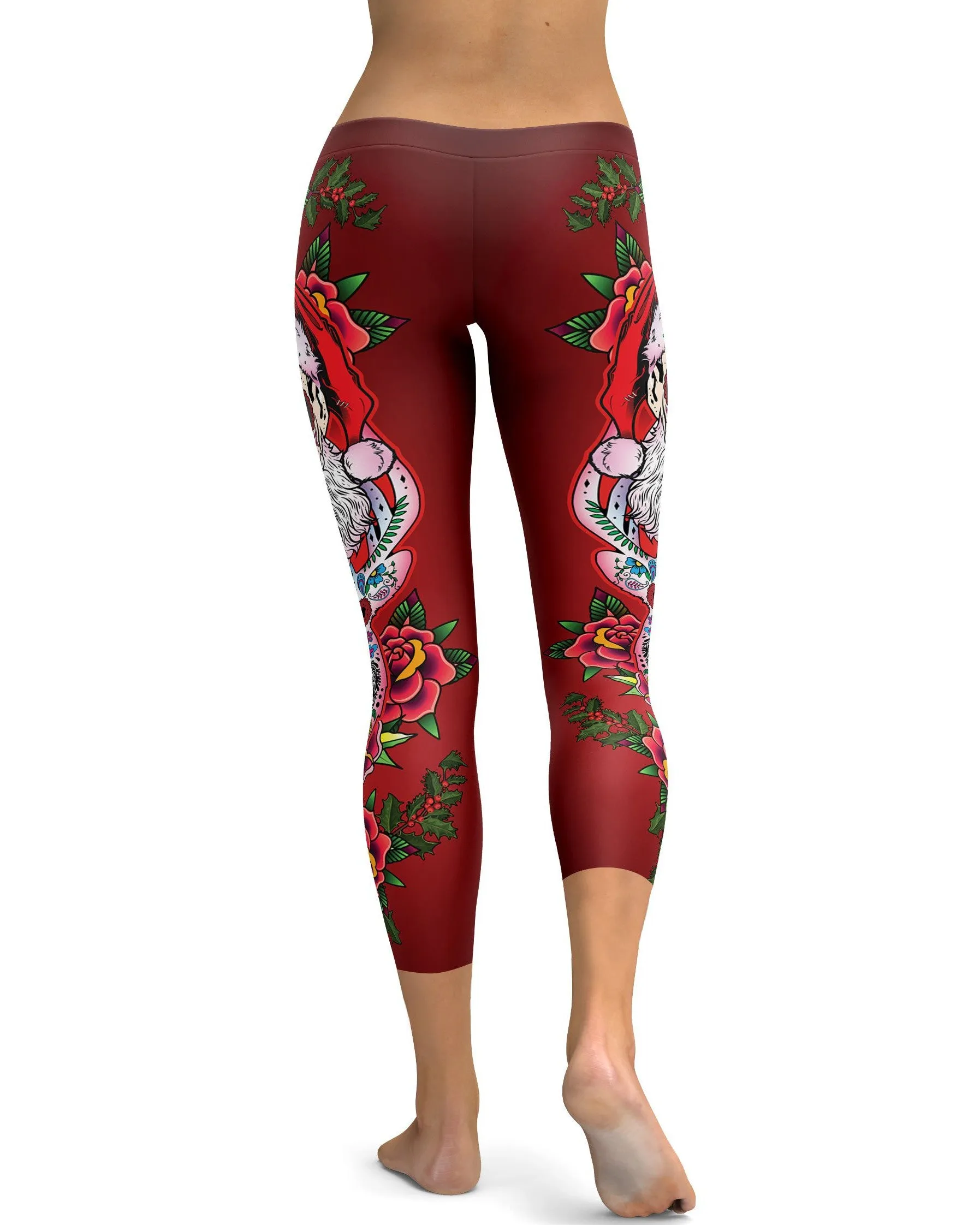 Santa & Rudolph Sugar Skull Capris