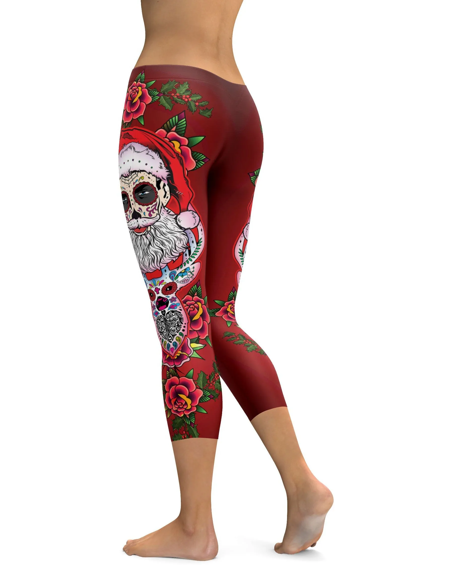 Santa & Rudolph Sugar Skull Capris