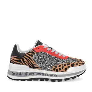 Scarpe Donna LIU JO Sneakers Amazing 02 Animalier colore Caramel Black