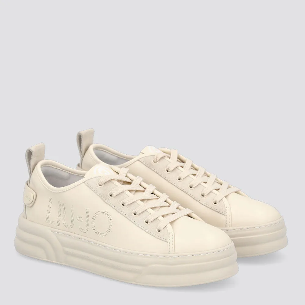 Scarpe Donna LIU JO Sneakers con Logo Traforato sul Lato color Latte