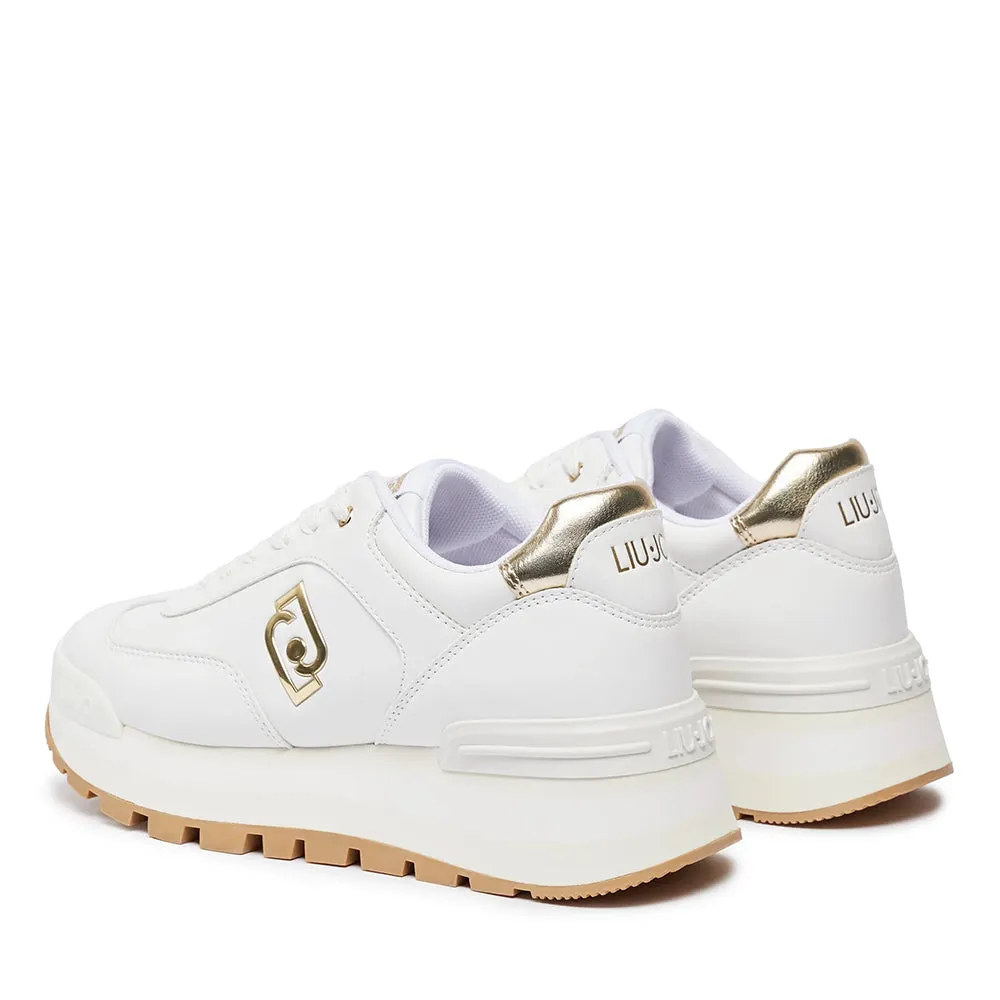 Scarpe Donna LIU JO Sneakers Platform Amazing 28 White e Light Gold