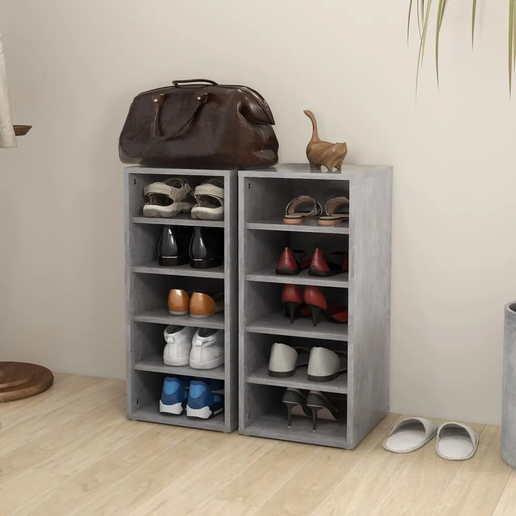 Shoe Cabinets 2 pcs Concrete Grey 31.5x35x70 cm Engineered Wood