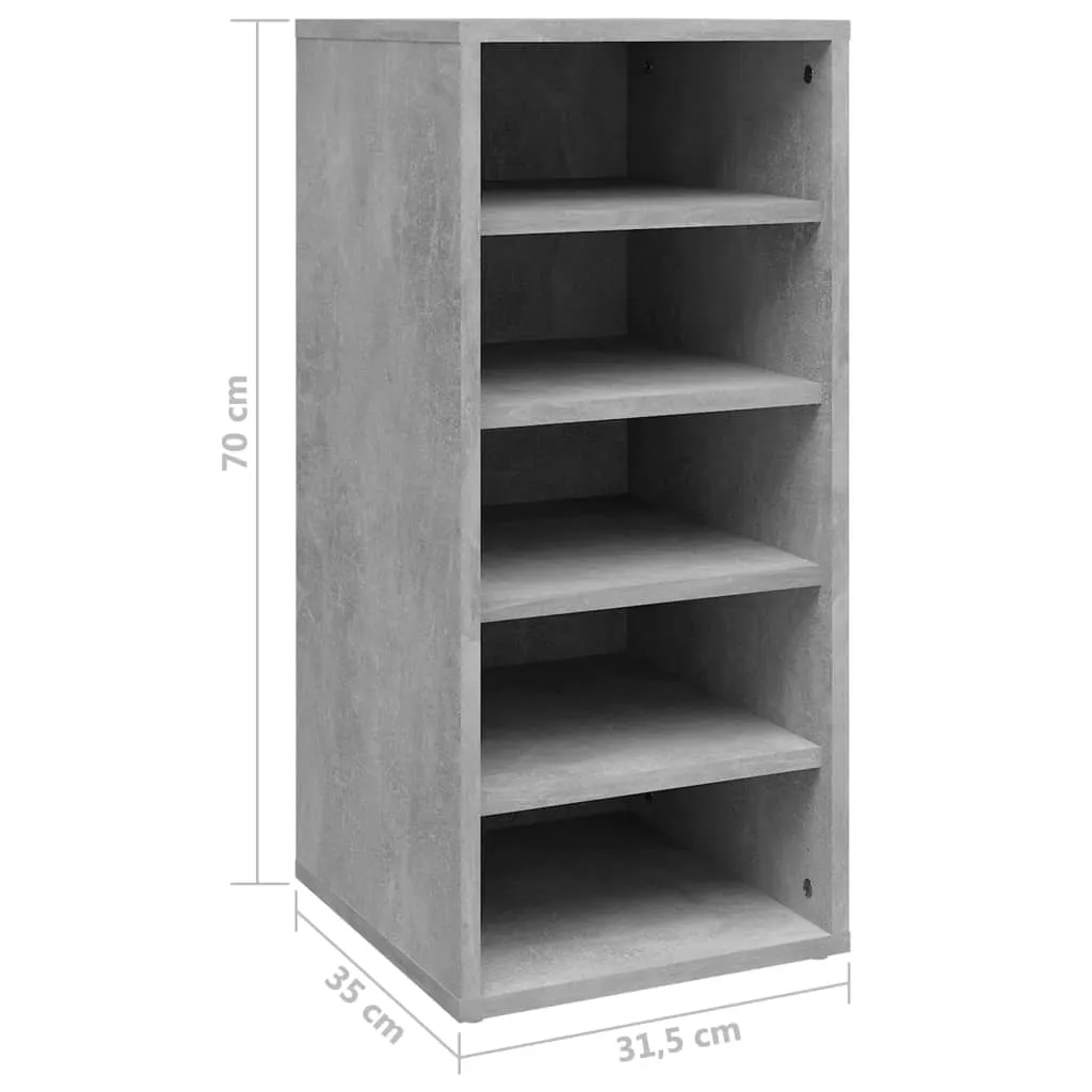 Shoe Cabinets 2 pcs Concrete Grey 31.5x35x70 cm Engineered Wood