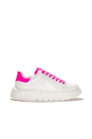 Sneakers Addict Ecopelle Occhiello Logo Lacci Fluo