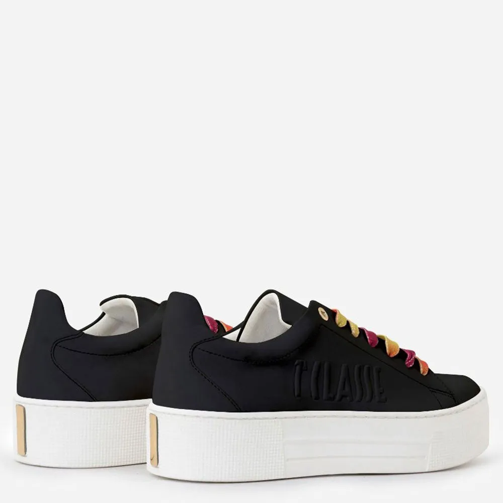 Sneakers Donna 1A Classe Alviero Martini linea Summer Pop in Tessuto Gommato Nero P032