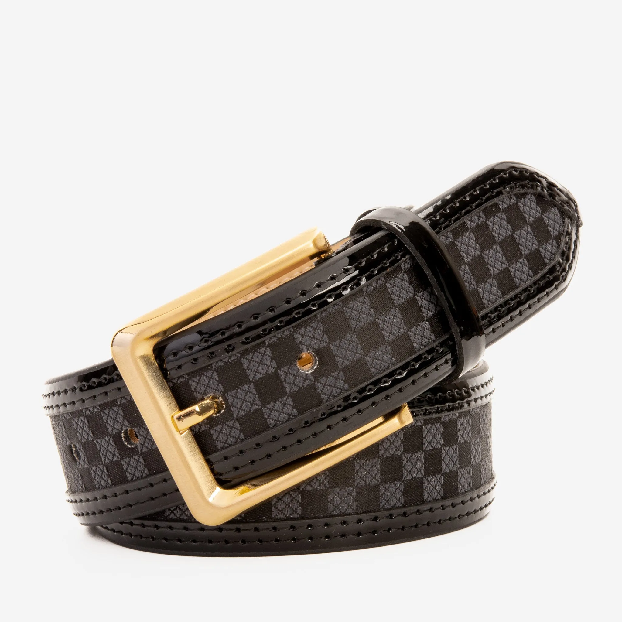 The Monte Carlo Black Leather Belt