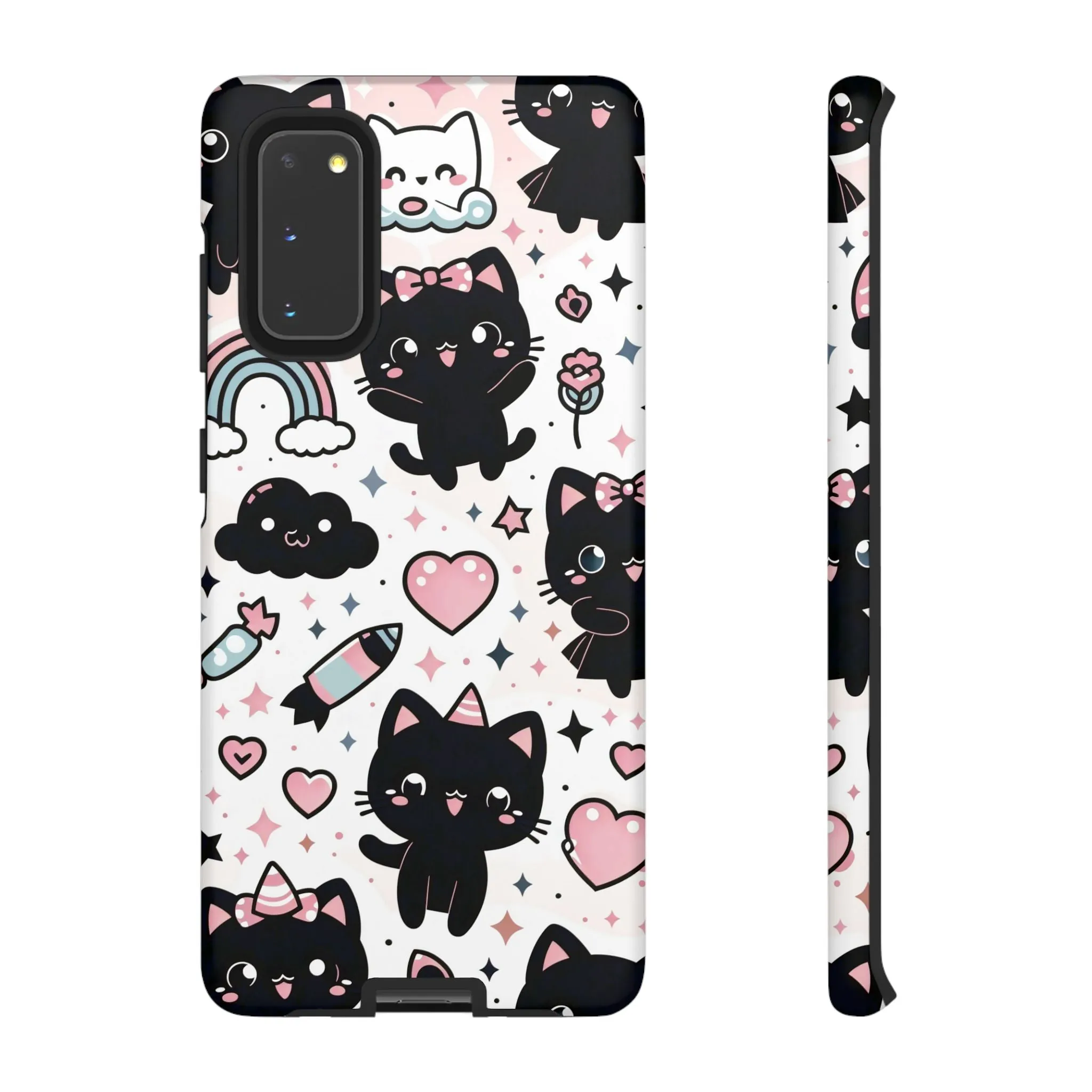 The Ultimate Kawaii Cell Phone Case: Spoil your phone with a pink background and black cats...because why not?