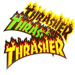 Thrasher Skateboard Magazine FLAME Medium 6" x 3" Stickers