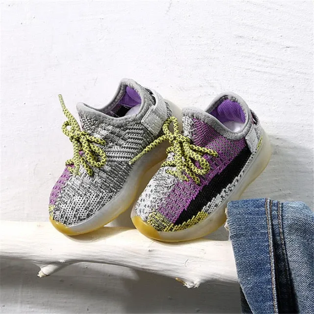 Trendy Toddler Sneakers , Color - Purple grey