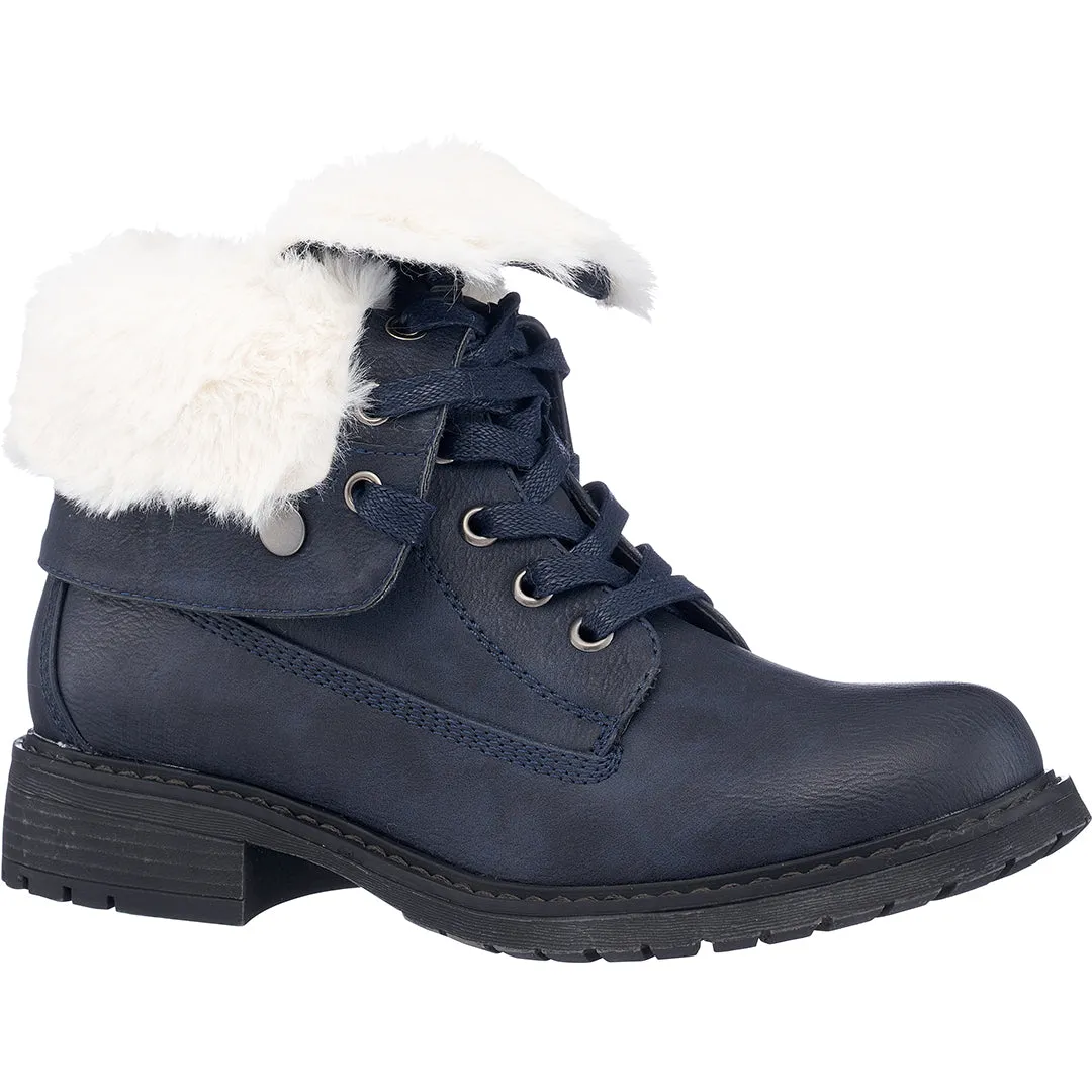 Trudie Navy Combat Bootie