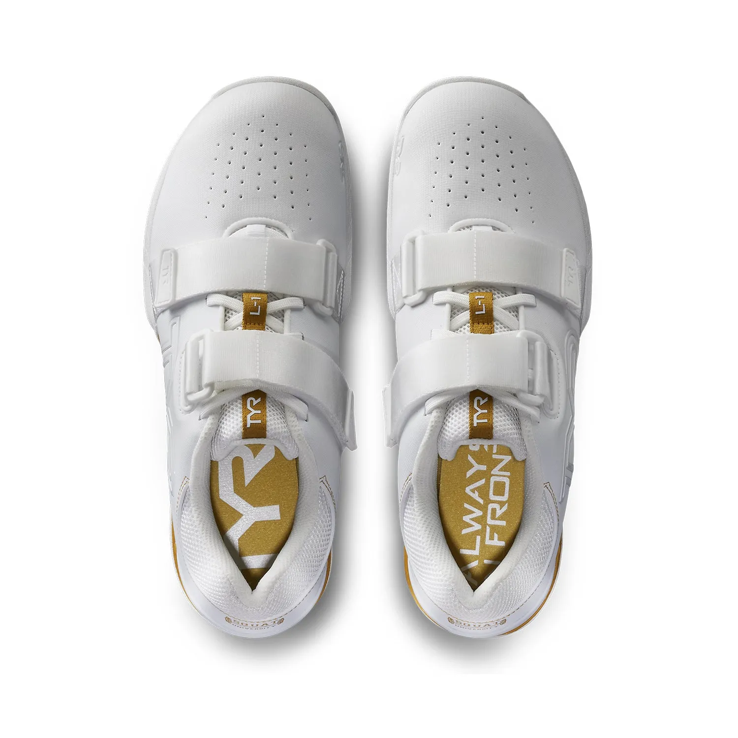 TYR L-1 Lifter Shoes (132 White/Gold - Limited Edition Squat University)