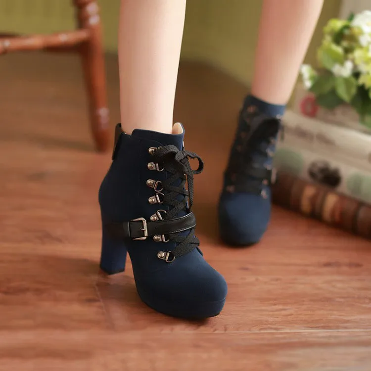 Uniwim Buckle High Heel Boots SE4844