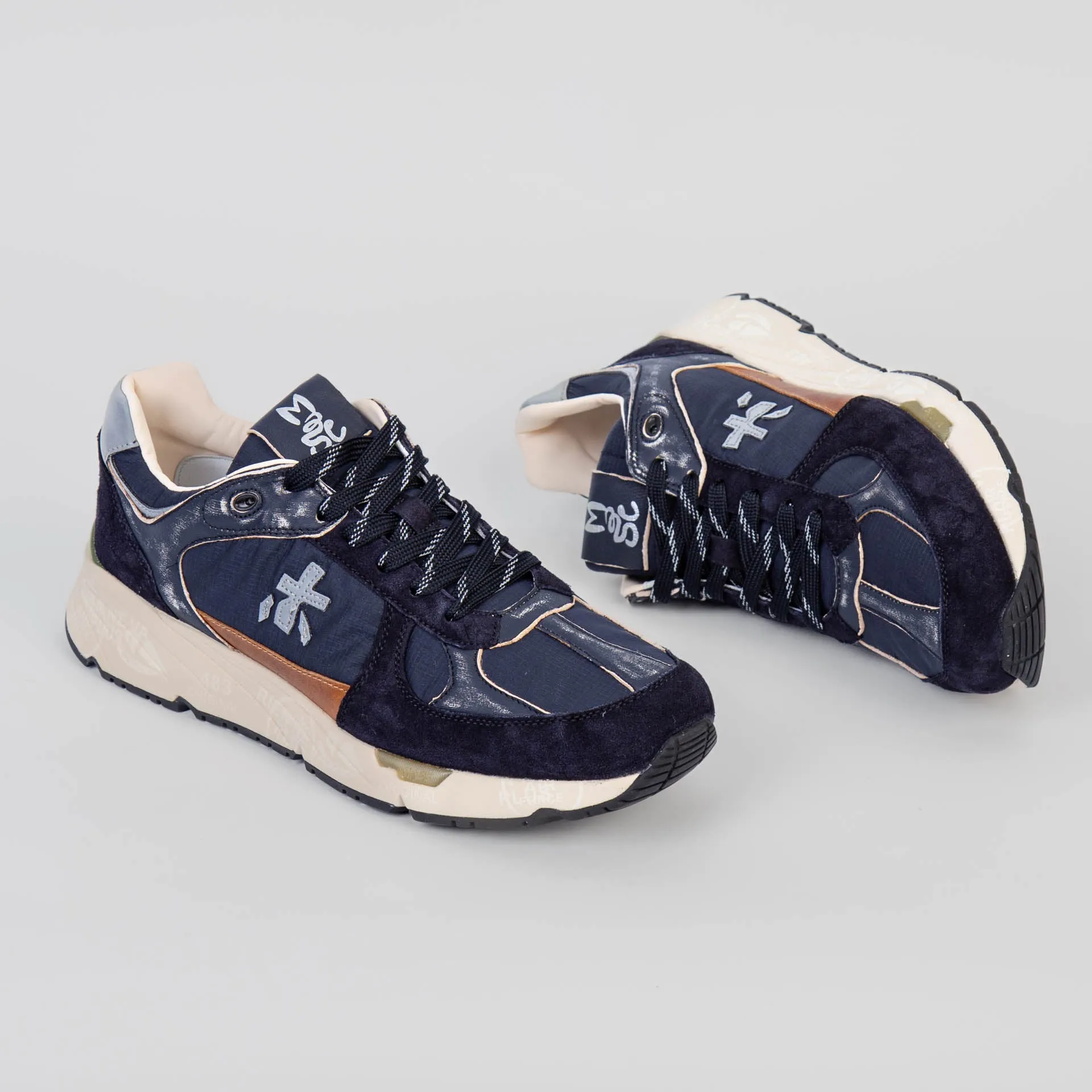 WHITE PREMIATA SNEAKERS MASE 7033 BLUE