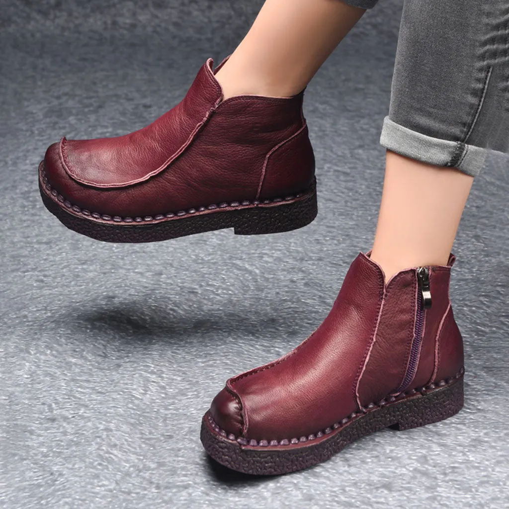 Women Leather Handmade Retro Boots 35-42 | Gift Shoes