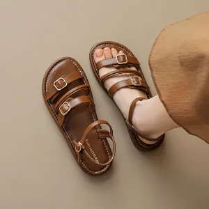 Women Retro Casual Leather Summer Sandals