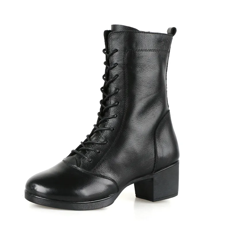 Women's Leatherette 5cm Heel Jazz With Lace-up Dance Boots Jazz Dance Shoes