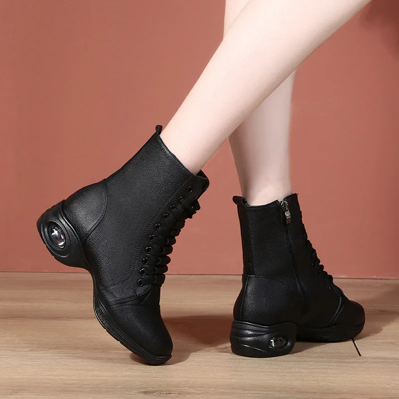 Women's Leatherette Boots Jazz With Lace-up Dance Boots/Dance Shoes