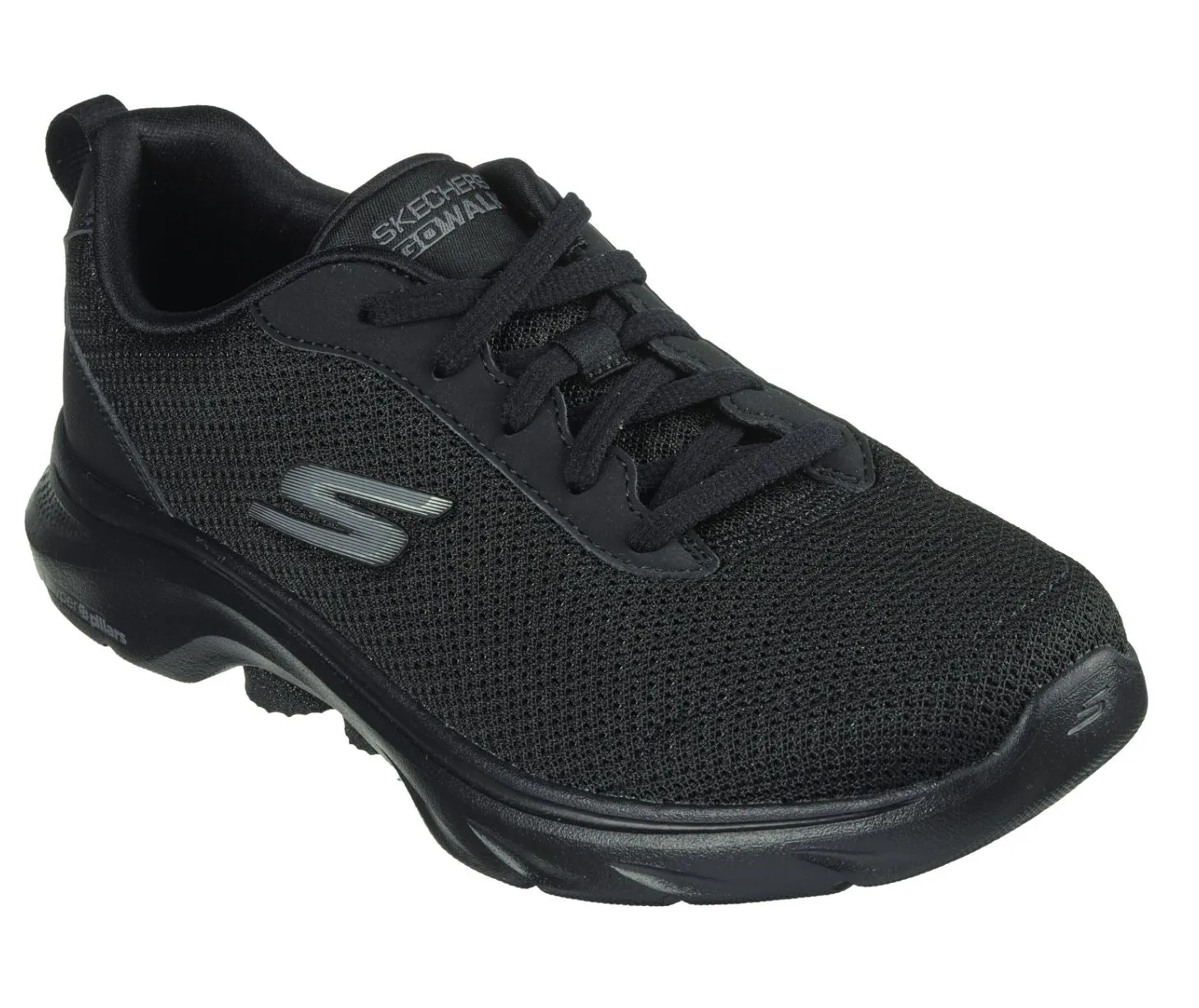 Womens Skechers Go Walk 7- Clear Path Black/ Black Walking Shoes