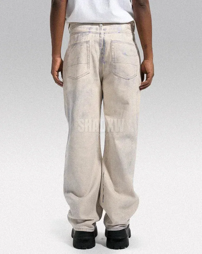 Y2K White Jeans Men